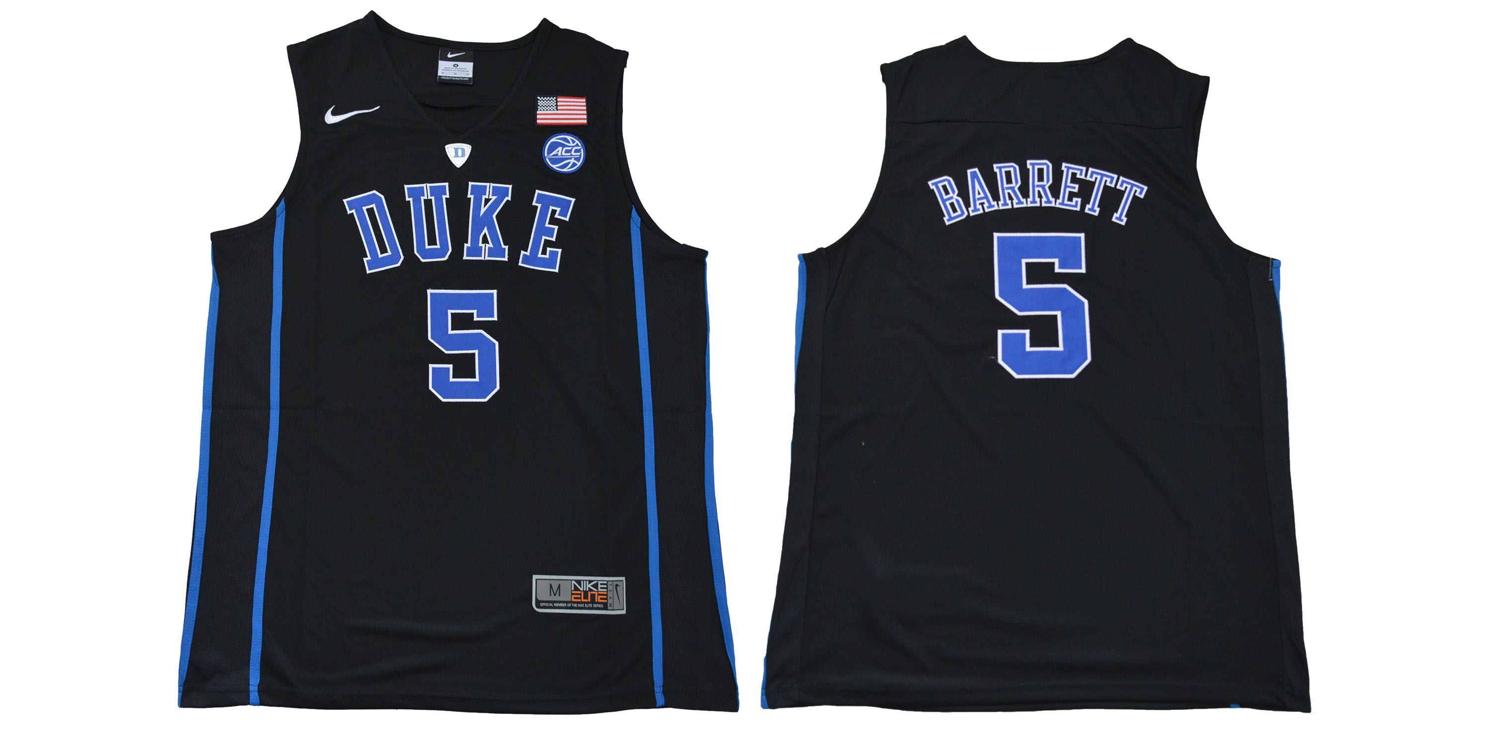 Men Duke Blue Devils 5 Barrett Black NBA NCAA Jerseys
